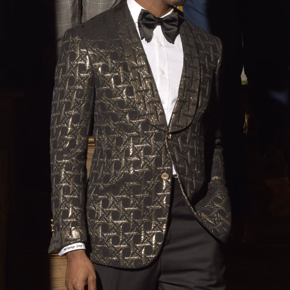 Men Back & Gold Dinner Jacket - image 2